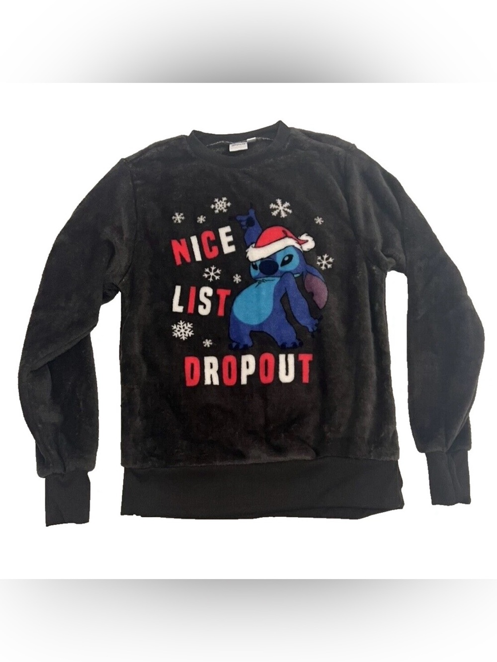 Disney Stitch 'Nice List Dropout' Holiday Sweatshirt Size Small NWT!